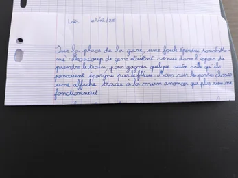 Écriture après deux séances de rééducation